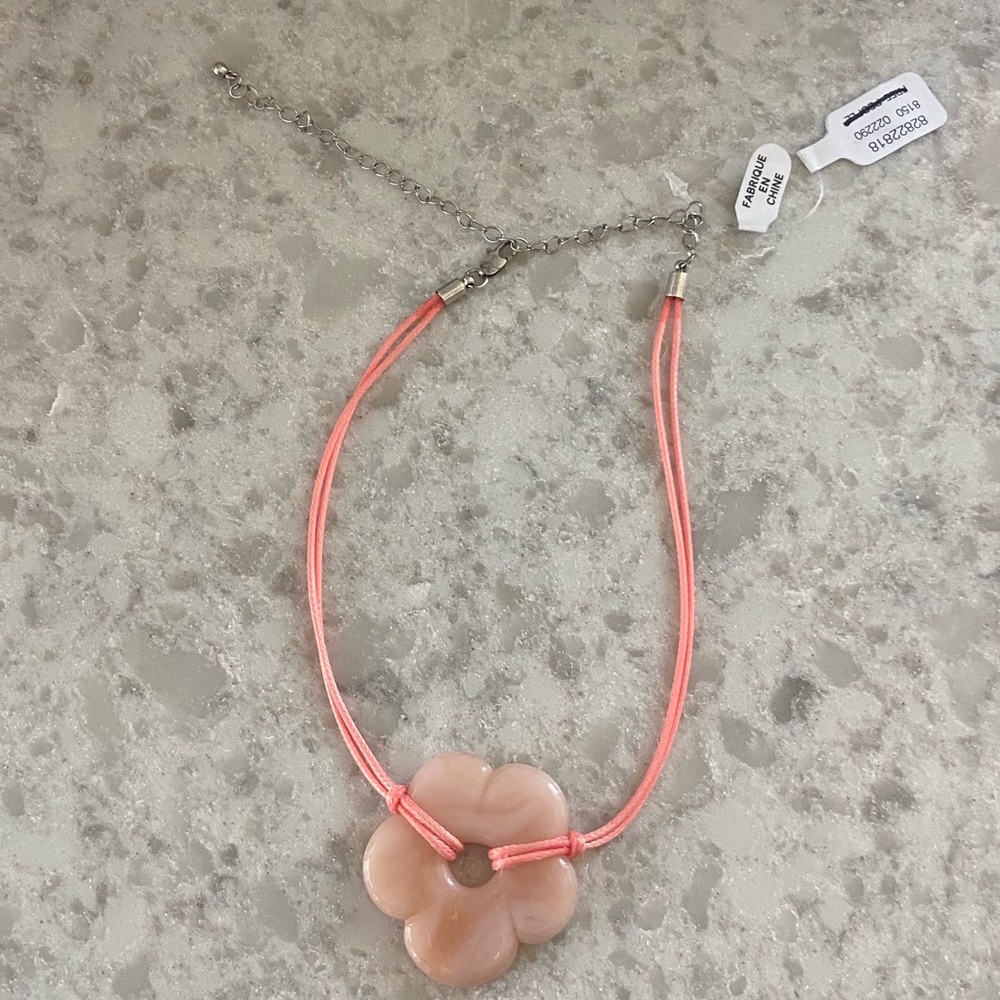 Free People Coral Flower Necklace